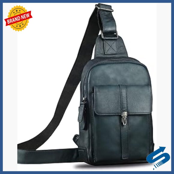 Genuine Leather Sling Backpack Crossbody Daypack Vintage Retro Style main image 5